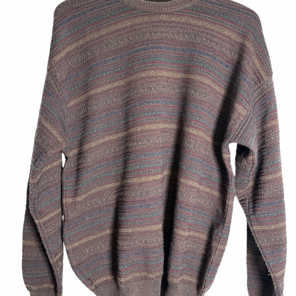 Holt Renfrew - Men's Multicolor Crewneck Sweater - Virgin Wool - Size Medium - Picture 2 of 4